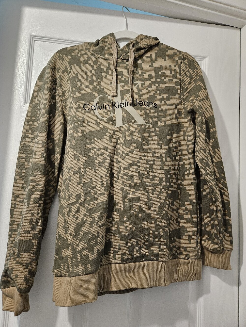 Mens Olive & Beige (Camo) Calvin Klein Hoodie